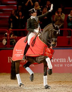 Sweden’s Tinne Vilhelmson-Silfven and Don Auriello won the third leg of the World Cup Dressage Western European League series at Stockholm, Sweden :: Photo © Roland Thunholm