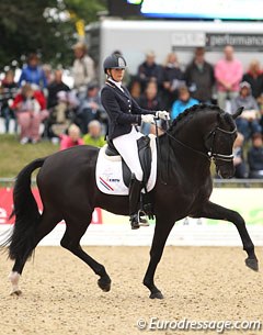 Emmelie Scholtens and Desperado at the 2013 World Young Horse Championships :: Photo © Astrid Appels