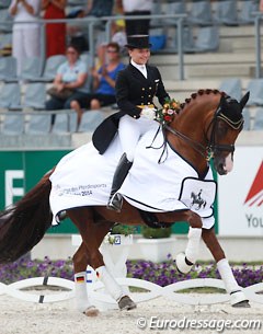 Charlott Maria Schurmann and Burlington win the U25 Kur to Music at the 2014 CDIO Aachen :: Photo © Astrid Appels