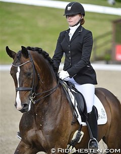 Rose Marie Henriksen and Rosentanz at the 2014 Danish Junior Riders Championships :: Photo © Ridehesten