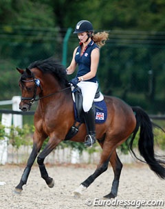 Alexandra Hellings schooling Der Kleine Lord at the 2014 European Pony Championships :: Photo © Astrid Appels
