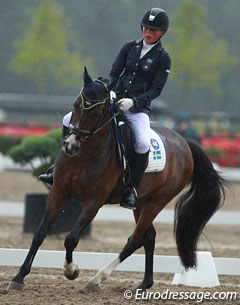 Swedish Klara Svanberg and Little Diamond's Doolittle had to ride in the pouring rain