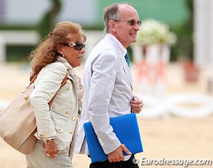 Judges Barbara Ardu and Freddy Leyman at the 2014 European Junior/Young Riders Championships :: Photo © Astrid Appels
