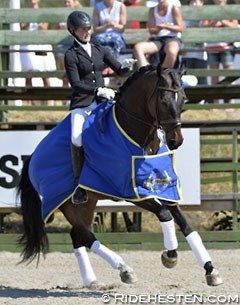Anna Svanberg and Revolution won the young horse class at the 2014 CDI Falsterbo :: Photo © Ridehesten.com