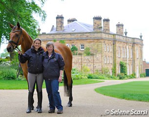 Emma and Jill Blundell with Claire (Woodlander Farrouche's granddam) in front of Mount St. John manor