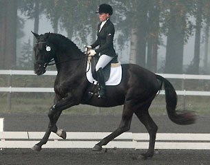 Siiri Kyro on the Finnish warmblood Hot Flow (by Hotline) :: Photo © Ratsujalostusliltto Ry