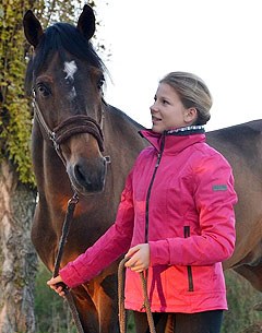 Italian 14-year old Alice Campanella, wearing an Anky winter jacket, with her pony Flamenco Star
