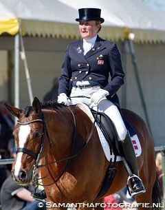 Sidsel Johansen and Alibi D leaving the arena at the 2014 CDI Nieuw en St. Joosland :: Photo © Samantha Fotografie
