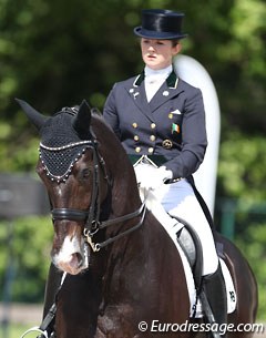 Irish Grand Prix rider Judy Reynolds on Vancouver K at the 2014 CDI Kapellen :: Photo © Astrid Appels