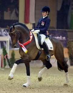 Stephanie Dearing on Divine Etincelle at the 2014 Austrian Warmblood licensing :: Photo © Pferdefotos MATT