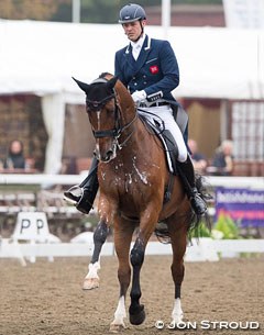 Spencer Wilton and Alfons win the Inter I at the 2014 British Dressage Championships :: Photo © Astrid Appels