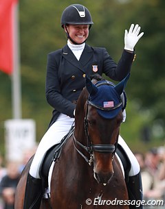 Adrienne Lyle waves to the crowds