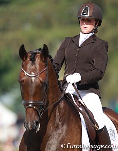 Stine Doesing and Lehmanns Lilo at the 2014 World Young Horse Championships :: Photo © Astrid Appels