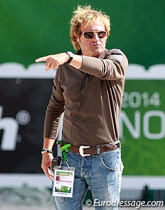 Sjef Janssen coaching at the 2014 World Equestrian Games :: Photo © Astrid Appels