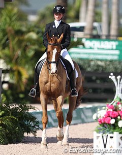 U.S. young rider Alexandra Gainer on Princeton, an off-the-track Thoroughbred (OTTB) and a descendant of the legendary Secretariat, competed at the 2014 Florida International Youth Festival in Wellington :: Photo © Astrid Appels