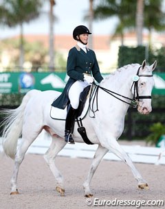Alix Szepesi and the Danish bred Knabstrupper Majco Thunder's Hattrick at the 2014 CDIO Wellington :: Photo © Astrid Appels