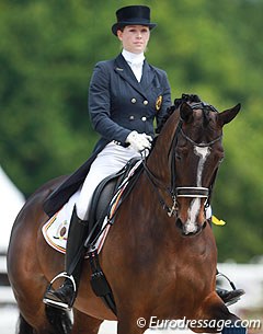 Young Rider Alexa Fairchild on Sunrise at the 2015 CDI Compiegne. Alexa will be representing Belgium at a European Championships for her ninth consecutive year :: Photo © Astrid Appels