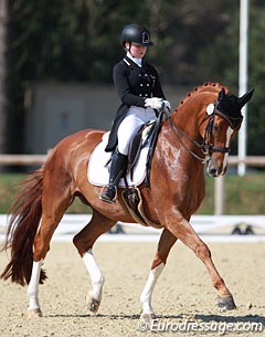 Paulina Holzknecht and Wells Fargo at the 2015 European Junior Riders Championships :: Photo © Astrid Appels