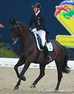 Finnish young rider Julius von Staff-Reitzenstein on Stepdancer at the 2015 CDIO-YR Hagen :: Photo © Astrid Appels