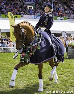 Julie Brougham and Vom Feinsten win the 2015 New Zealand Horse of the Year Title at the CDI Hastings :: Photo © Libby Law