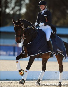 Jessica Krieg and Revers Side win the Young Riders Team Test at the 2015 CDIO Vidauban :: Photo © Astrid Appels