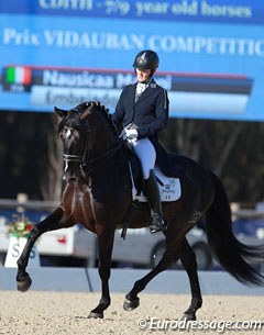 Italian Nausicaa Maroni on the PRE stallion Embajador SG (by Reclamo VI)