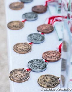 The medals for the 2016 Polish Dressage Championships at the CDI-W Augustowek :: Photo © Lukasz Kowalski
