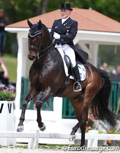 Karen Tebar made her international debut on her new ride Ricardo, which she bought from Carmen Naesgaard. The Hanoverian is a super talented horse but was still a bit over eager and excited in the ring
