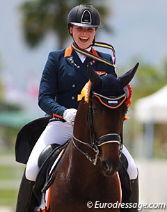 Jasmien de Koeyer and Esperanza at the 2016 European young riders championships :: Photo © Astrid Appels