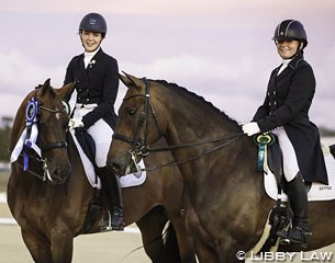 2016 New Zealand Young Rider Champion Molly Lumb on KH Arvan and reserve champion Lucarne Dolley on Devils Chocolate :: Photo © Libby Law