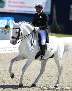 The Brazilians have come full force to Europe to gain mileage in preparation of Rio. Rogerio Clementino on the Brazilian bred Lusitano Signo dos Pinhais