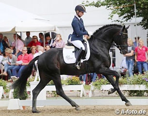 Eva Möller and Revenant at the 2016 Westfalian Young Horse Championships :: Photo © LL-foto