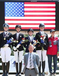 The U.S. Region 3 gold medal winners at the 2016 North American Junior Riders Championships :: Photo © Sue Stickle