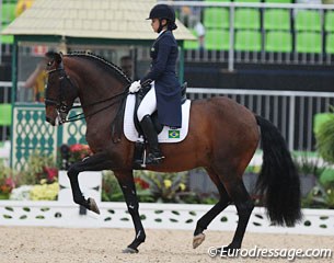 The youngest competitors in the dressage Olympics: 18-year old Brazilian Giovana Prado Pass on Zingaro de Lyw