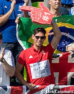 Dean Wyatt Golding asking Charlotte Dujardin to set the wedding date at the 2016 Olympic Games :: Photo © Dirk Caremans