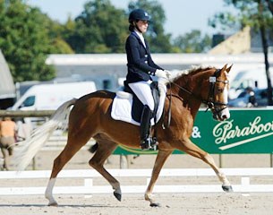 Amandine Prevost and the 6-year old Dirla at the 2016 French Young Pony Championships :: Photo © Les Garennes