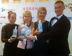 Kaie Kangur, Alla Gladosheva (Best Dressage Coach), Dina Ellermann (Best Dressage Rider), Paul Argus (Best Eventing Coach) at the 2016 Estonian Equestrian Federation's Awards Gala