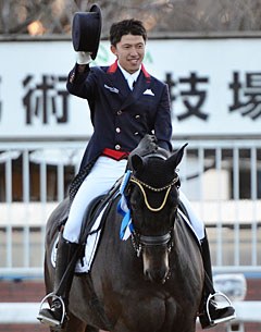Shingo Hayashi won five out five test he entered at the 2016 CDI Tokyo :: Photo courtesy Japan Equestrian Federation