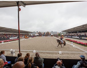 The outdoor arena at the headquarters of the Dutch Equestrian Federation in Ermelo, The Netherlands