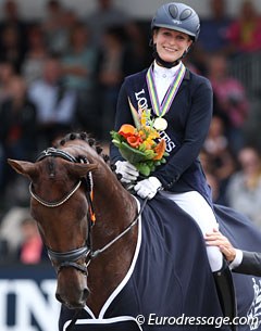 Beatrice Buchwald on the 2016 World Young Horse Champion Victoria's Secret :: Photo © Astrid Appels