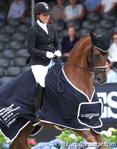 Katrine Kraglund and Bohemian at the 2016 World Young Horse Championships :: Photo © Astrid Appels