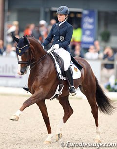 Yvonne Osterholm and Quarton at the 2016 World Young Horse Championships :: Photo © Astrid Appels
