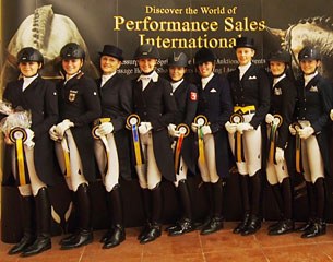Prize giving for the Amateur Inter I class at the 2017 CDN Ankum= Magdalena Danninger, Alexa Westendarp, Hildegard schultmann, Lara Louisa Braun, Anna Sahle, Ninya Wingender, Katharina Pickel, Jana Köning, Jule Ross