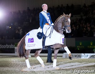 Hans Peter Minderhoud and Flirt win the last Western European League world cup qualifier of the season at the 2017 CDI-W 's Hertogenbosch :: Photo © Digishots