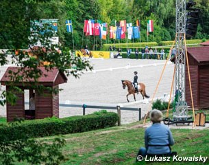 The dressage arena at the 2017 European Pony Championships