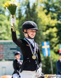 Individual test gold for Lucie Anouk Baumgurtel at the 2017 European Pony Championships :: Photo © Lukasz Kowalski