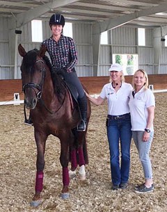 I-judge and Grand Prix rider Charlotte Bredahl teaching at the first USPRE SID Clinic in San Luis Obispa, CA