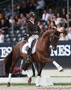 Belgian Larissa Pauluis on First Step Valentin (by Vitalis x Fidermark) finished 8th with a strong 8.78 points