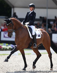 Simone Pearce on Casablanca at the 2017 World Championships for Young Dressage Horses :: Photo © Astrid Appels