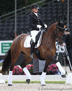 Dorothee Schneider and Sisters Act OLD von Rosencarree at the 2017 World Young Horse Championships :: Photo © Astrid Appels